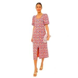 TUCKERNUCK HYACINTH HOUSE Red Poppy Floral Scalloped Serena Dress Size XS NWT